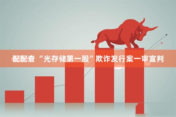 配配查 “光存储第一股”欺诈发行案一审宣判